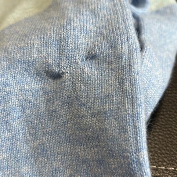 Lilly Pulitzer Brigitte Cashmere Sweater Bennet Blue Color Block Chevron Sz L - Picture 13 of 14